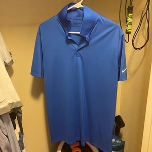 Solid Blue LG Nike Dri Fit Golf Shirt